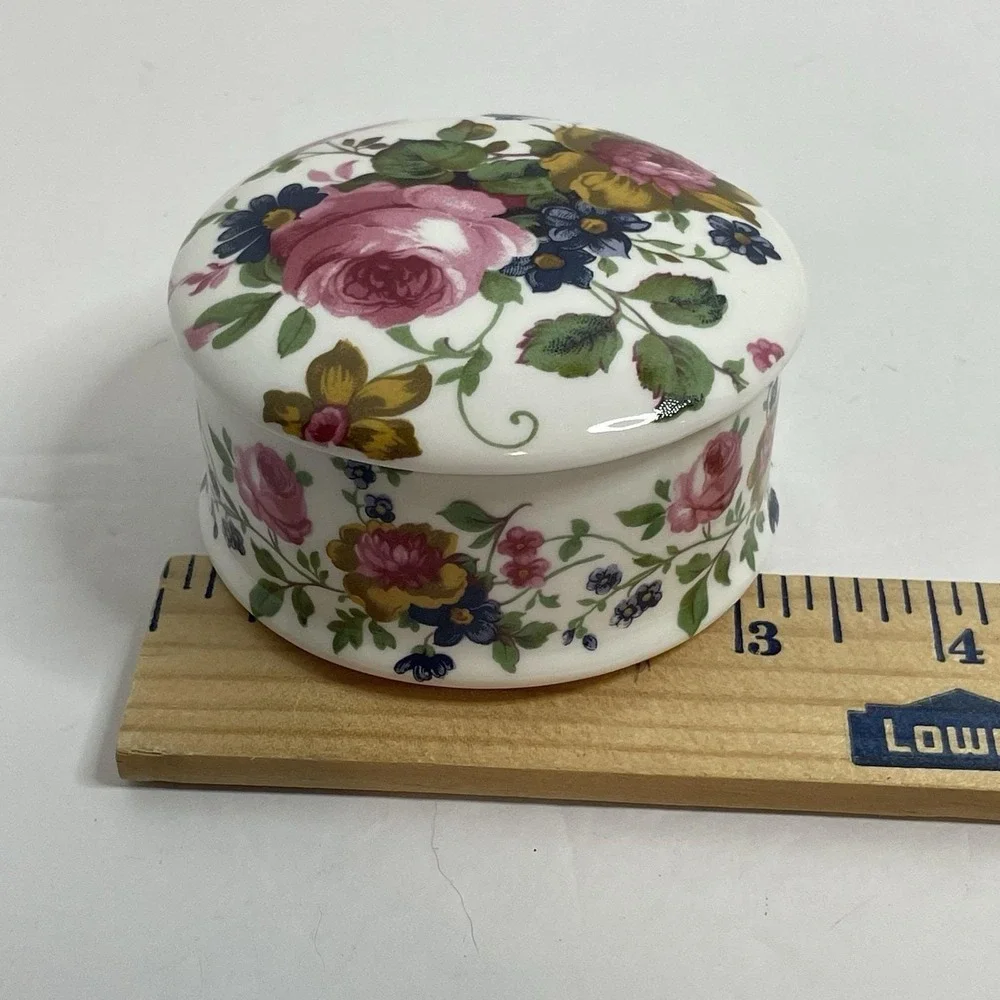 Trinket Dish Staffordshire Fine Bone China Made In England Jewelry Pink Roses